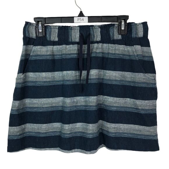 Patagonia‎ Skirt Blue Striped Drawstring Pockets Size Small Hemp Organic Hike - Picture 1 of 7